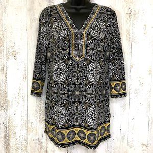 JM Collection Boho Med Peasant 3/4 SleeveTunic